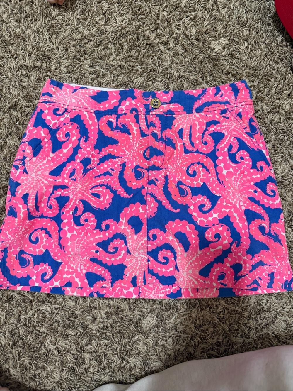 Lilly Pulitzer Pink & Blue Octopus-Print Mini Skirt